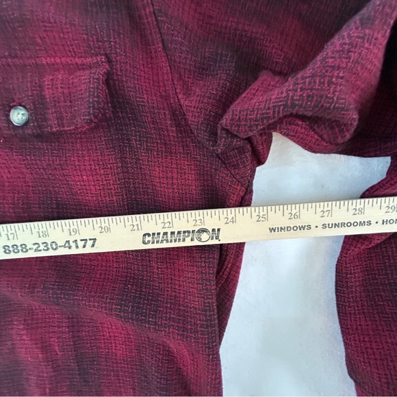 Vintage Eddie Bauer Men’s L 90s Red Plaid WOOL Blend L/S Shirt Shacket - Picture 7 of 8